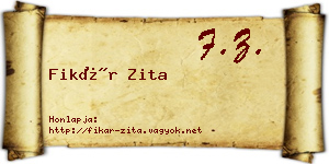 Fikár Zita névjegykártya